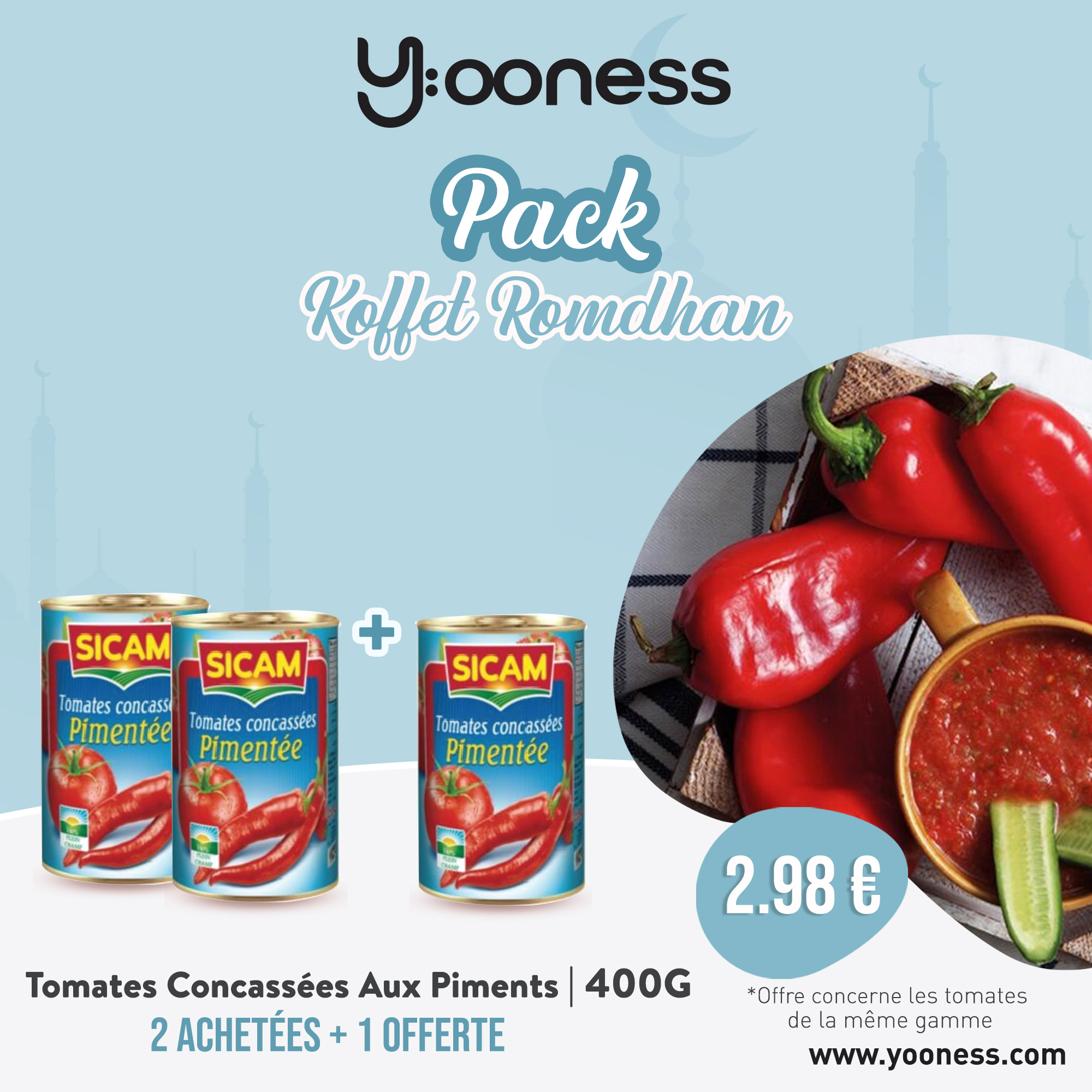 Pack tomates concasses au piments