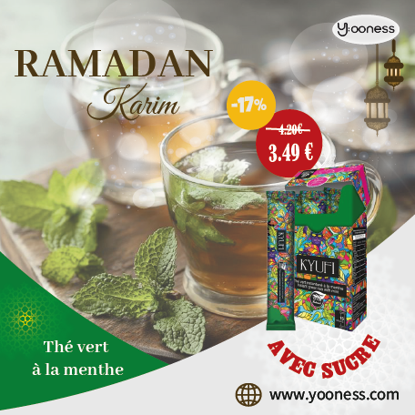 Thé vert à la menthe avec sucre Kyufi - promo ramdan yooness
