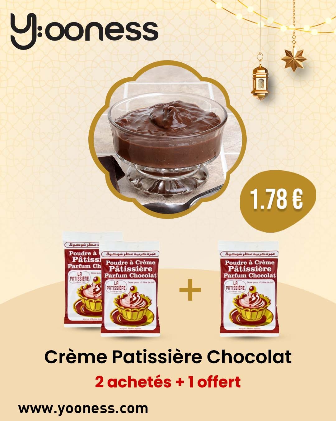 Pack Poudre à crème Pâtissière parfum Chocolat