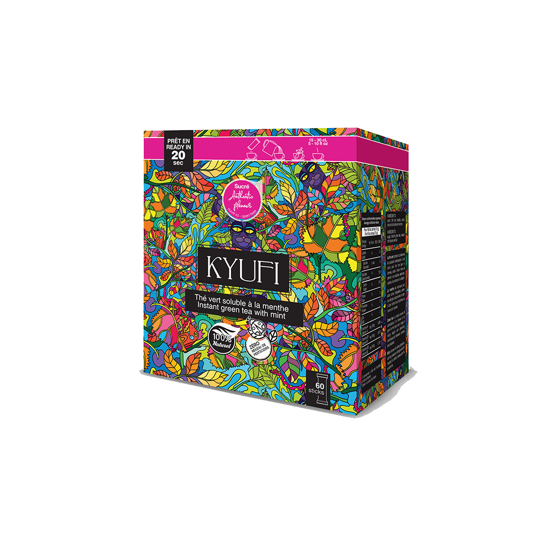 thé vert menthe instantané avec sucre 60 sticks