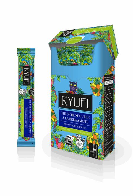 thé noir bergamote instantané sans sucre 15 sticks Kyufi