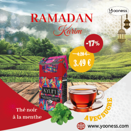 Thé noir à la menthe avec sucre Kyufi - promo ramdan Yooness