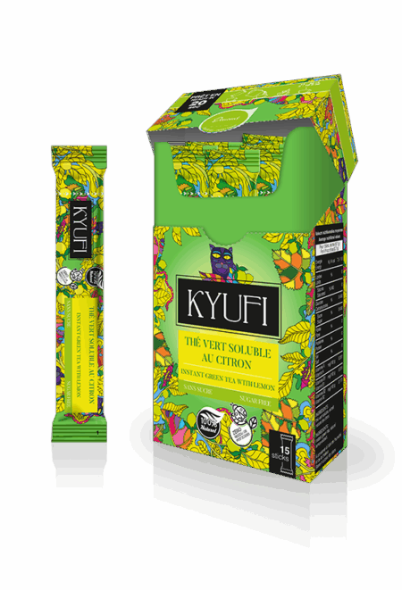 thé vert citron sans sucre 15 sticks Kyufi 2