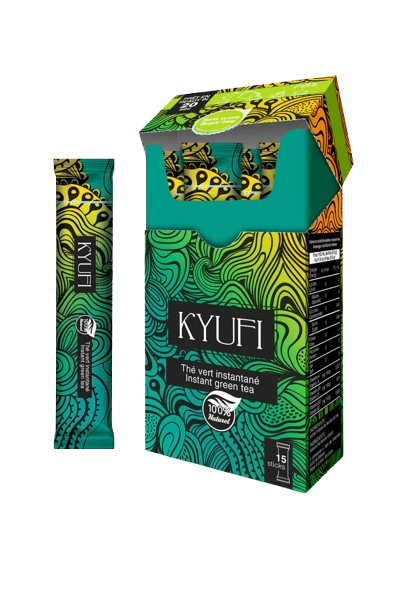 Thé vert instantané sans sucre 15 sticks Kyufi