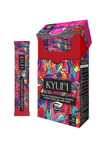 Thé Noir Instantané à la Menthe avec sucre 15 sticks kyufi