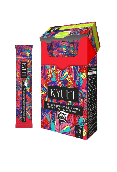Thé Noir Instantané à la Menthe Sans sucre 15 sticks Kyufi
