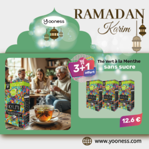 Thé vert à la menthe sans sucre (3+1 offert)- promo ramdan yooness